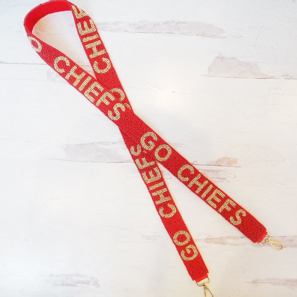 Beaded Game Day Kansas City Chiefs Football Purse Strap